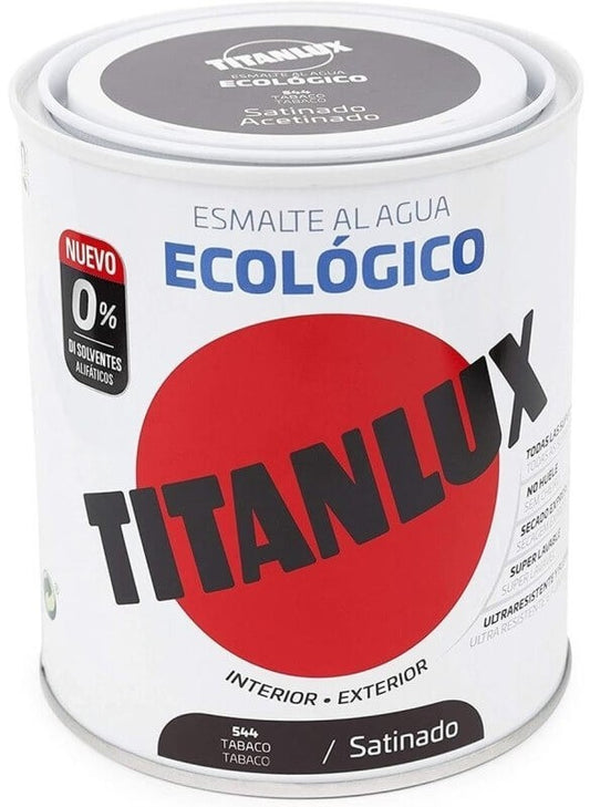 Titanlux Esmalte Al Agua Ecológico Int y Ext 250 Tabaco Satinado 544