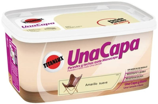 Titanlux Una Capa Paredes y Techos Mate Monocapa Amarillo Suave 4 L