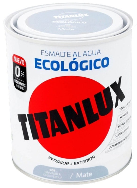 Titanlux Esmalte Al Agua Ecológico Int y Ext 250 Gris Perla Mate 509