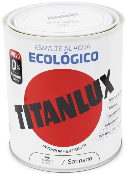 Titanlux Esmalte Al Agua Ecológico Int y Ext 566 Blanco Satinado 750