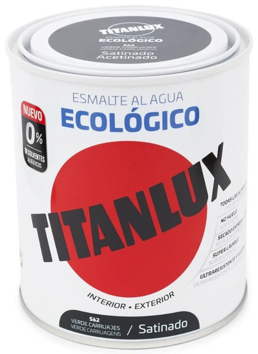 Titanlux Esmalte Al Agua Int y Ext 562 Verde Carruajes Satinado 250