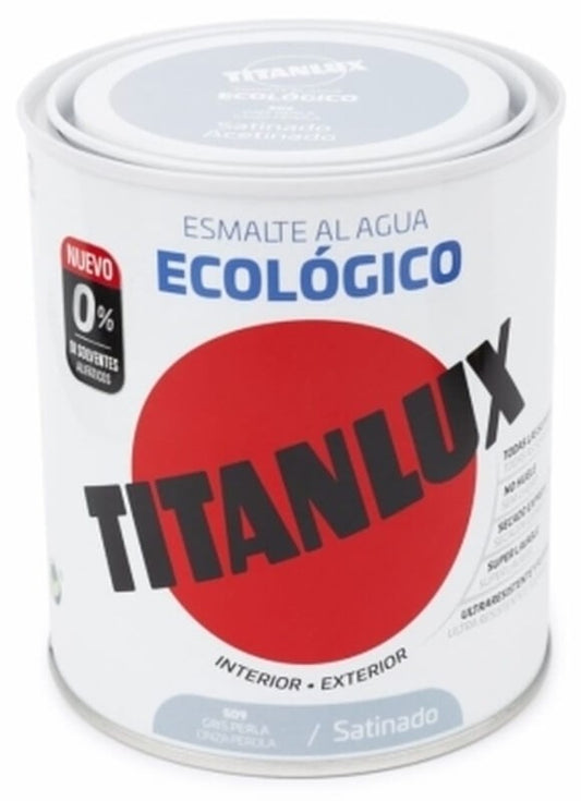 Titanlux Esmalte Al Agua Ecológico Int y Ext 509 Gris Perla Satinado 750