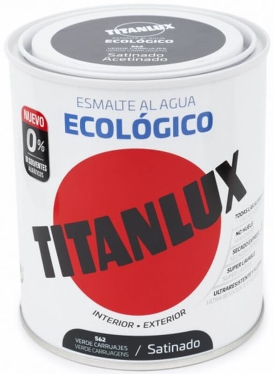 Titanlux Esmalte Al Agua Int y Ext 562 Verde Carruajes Satinado 562