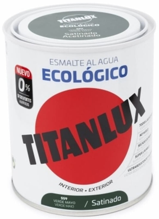 Titanlux Esmalte Al Agua Ecológico Int y Ext 559 Vierde Mayo Satinado 750