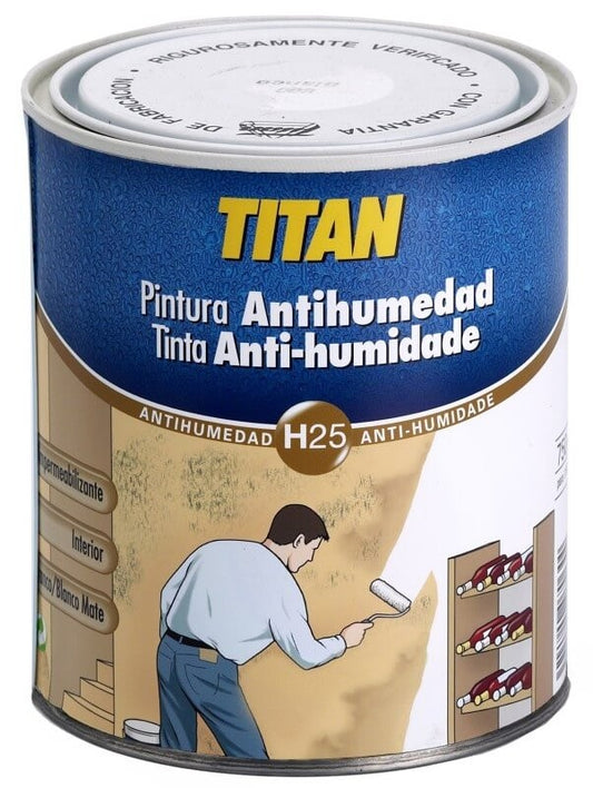 Titan Pintura Antihumedad Blanco Mate 750 Ml
