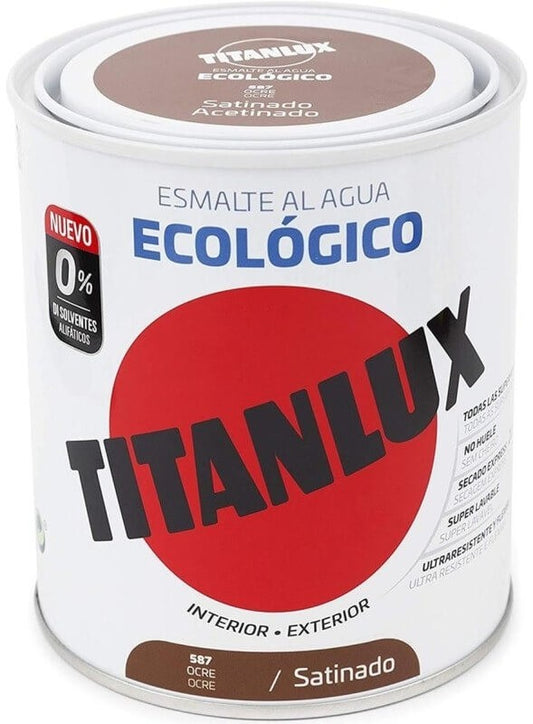 Titanlux Esmalte Al Agua Ecológico Int y Exte 587 Ocre Satinado 250