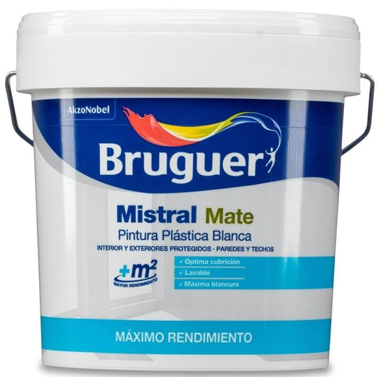 Bruguer Mistral Mate Pintura Plástica Blanca 4 L