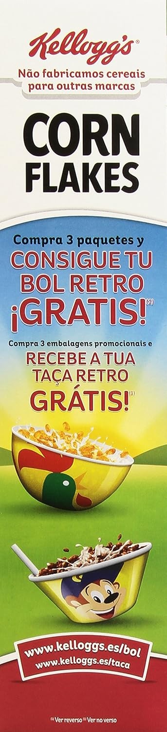 Kellogg's Cereales Corn Flakes 375 g - El Cereal Clásico y Crujiente para tus Desayunos