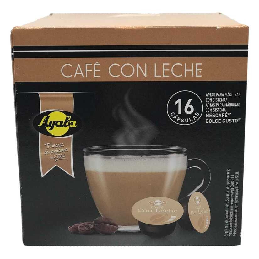 Ayala Café Con Leche 16 Cápsulas - Compatible Nescafé Dolce Gusto