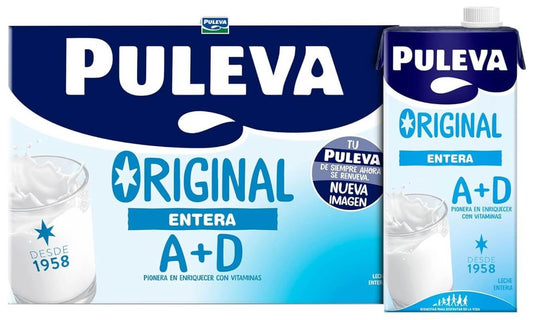 Puleva Leche Entera Pack 6 x 1 L - Calidad y Sabor en Cada Vaso