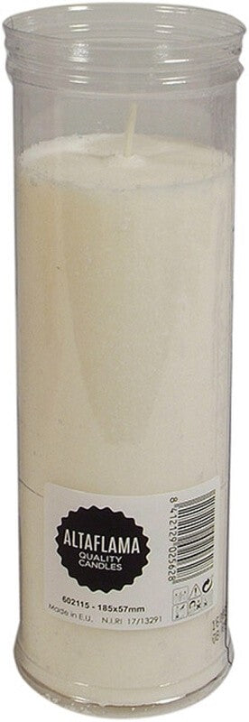 Roura Vela Blanca Altaflama 185x57 mm – Larga Duración y Llama Estable para Uso Interior o Exterior