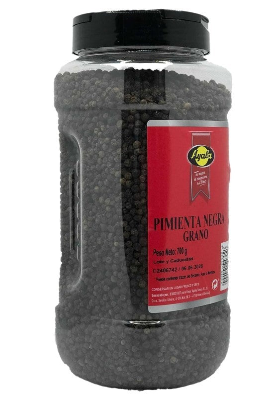 Ayala Pimienta Negra en Grano 700 g - Aroma y Sabor Intenso para tus Platos