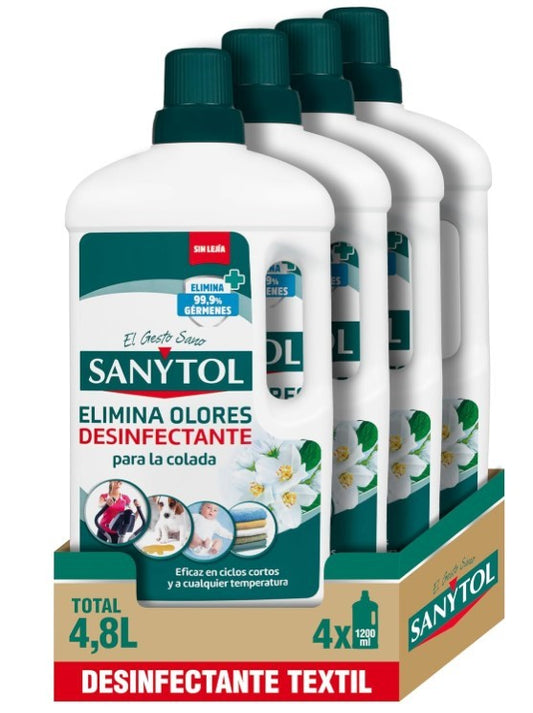 Sanytol Desinfectante Textil 1.2 L - Pack de 4 - Higiene y Desinfección en Cada Lavado