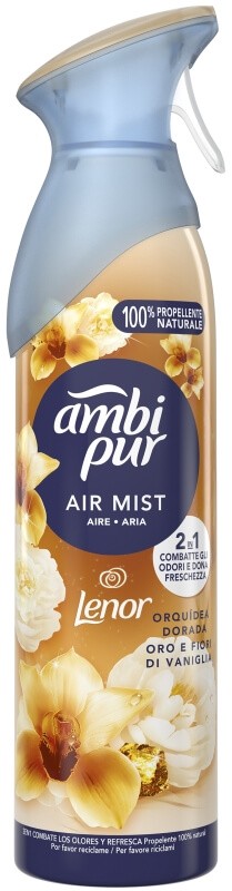 Ambi Pur Air Mist Lenor Orquídea Dorada 180 ml – Neutralizador de Olores con Aroma Exquisito