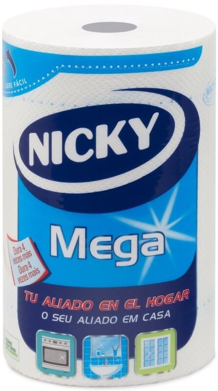 NICKY Rollo Papel de Cocina MEGA 2C Pack de 10U – Máxima Duración y Absorción para tu Día a Día