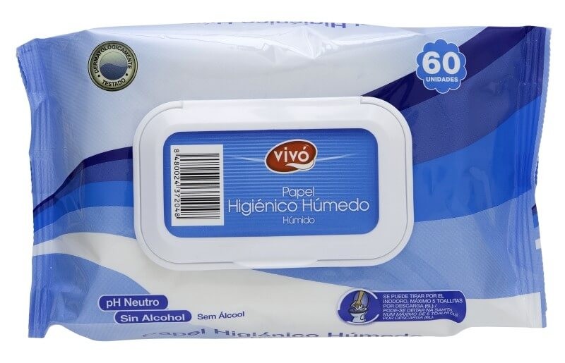 Vivo Papel Higiénico Húmedo 60U - Cuidado y Frescura en Cada Uso