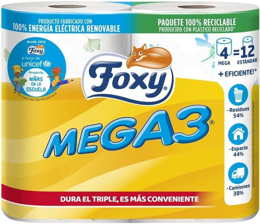 Foxy Papel Mega 2C 50M 4 Rol - 12