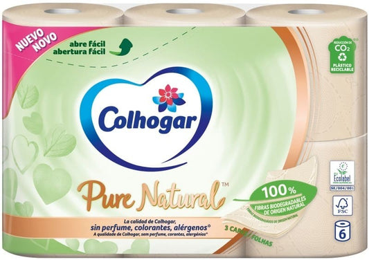 Colhogar Papel Pure Natur 3C 20M 6 Rol