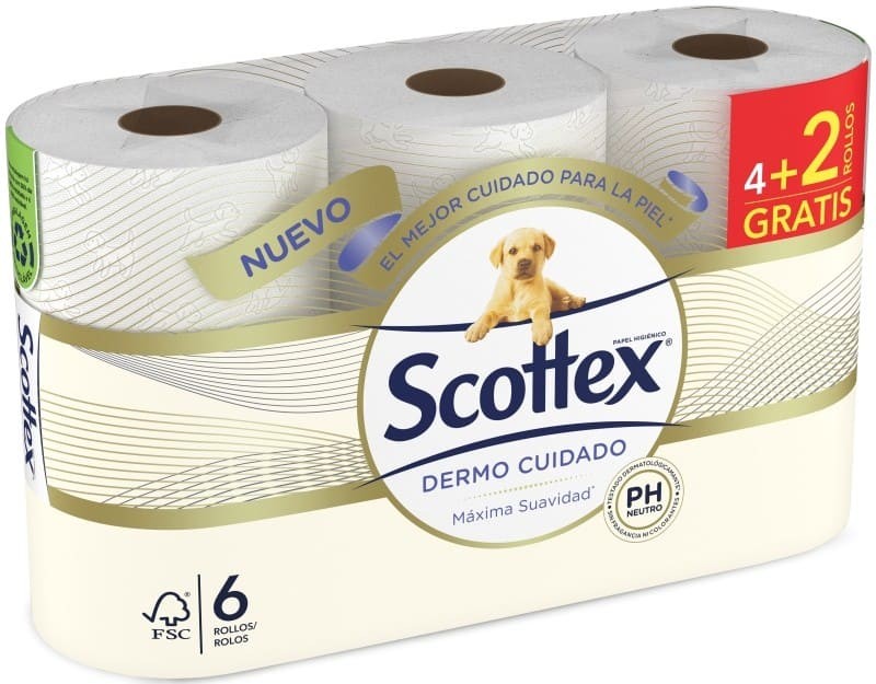 Scottex Papel Dermo Cuid 3C 6 Rol