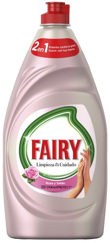 Fairy Limpieza & Cuidado Rosa y Satén Lavavajillas Líquido 500 ml – Poder Antigrasa con Cuidado para tus Manos