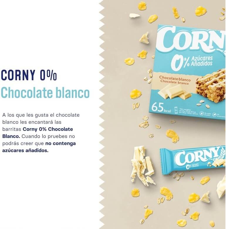 Corny Barritas de Cereales Chocolate Blanco Pack de 6 x 20 gr