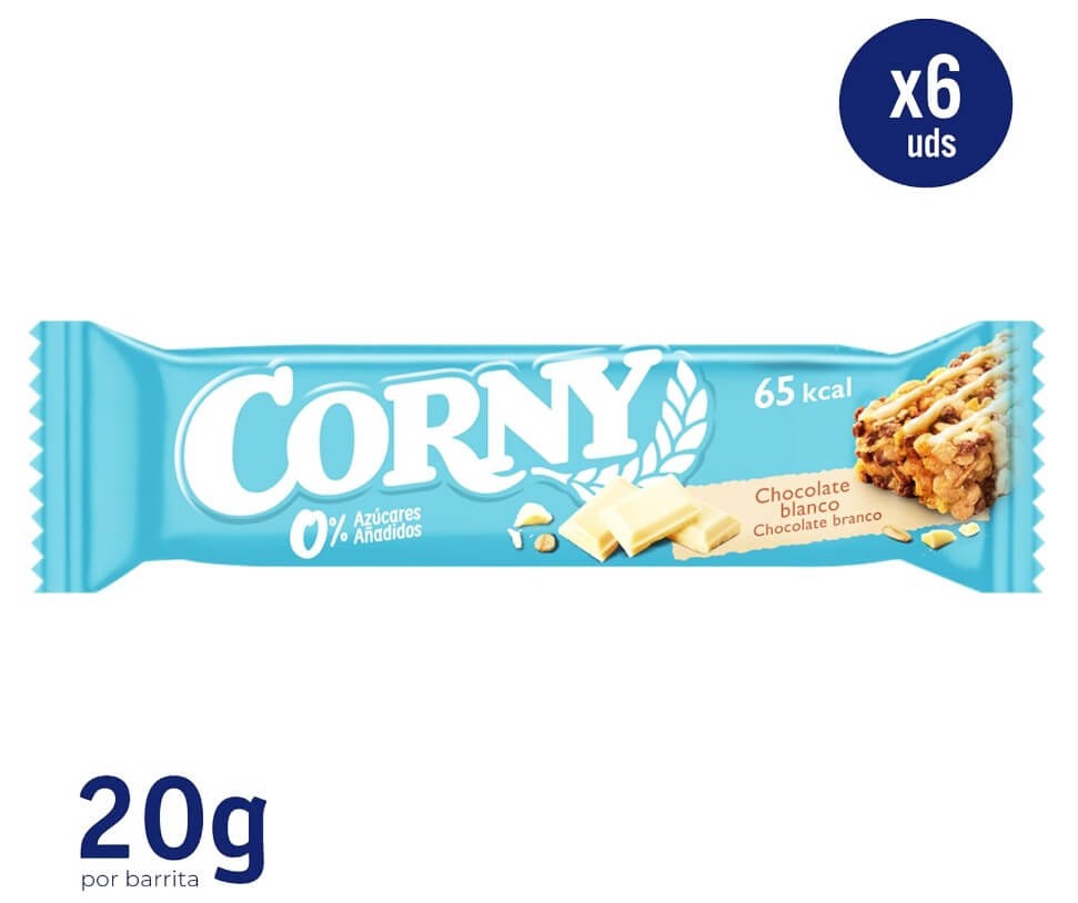 Corny Barritas de Cereales Chocolate Blanco Pack de 6 x 20 gr