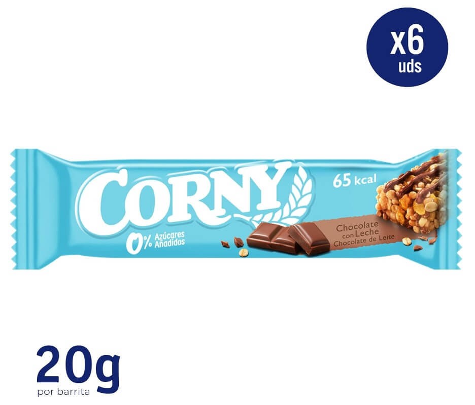 Corny Barritas de Cereales Chocolate con Leche Pack de 6 x 20 gr
