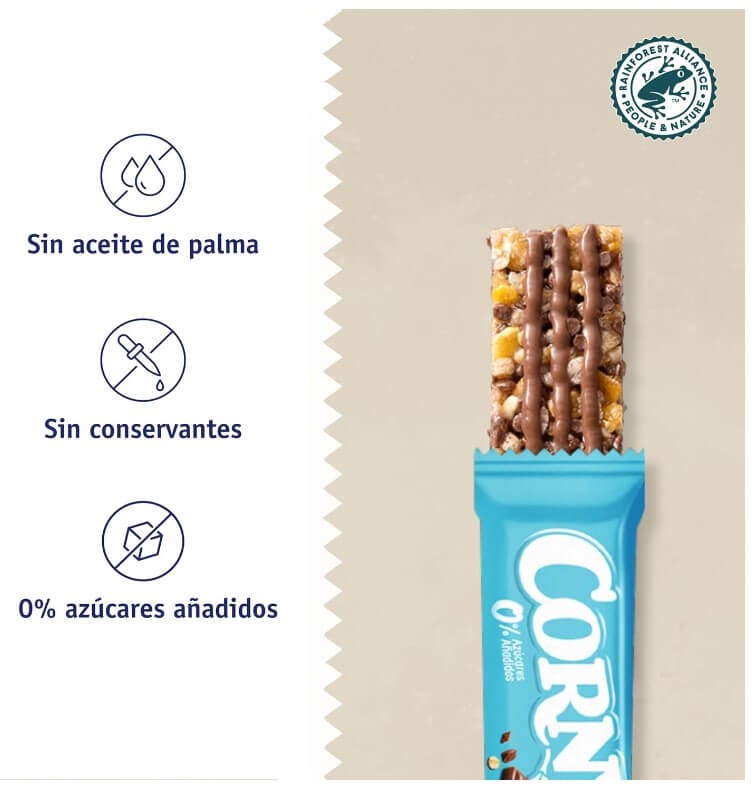 Corny Barritas de Cereales Chocolate con Leche Pack de 6 x 20 gr