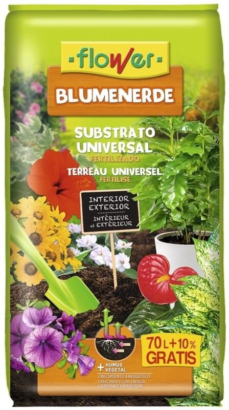 Flower Blumenerde Substrato Universal Fertilizado 70L +10%
