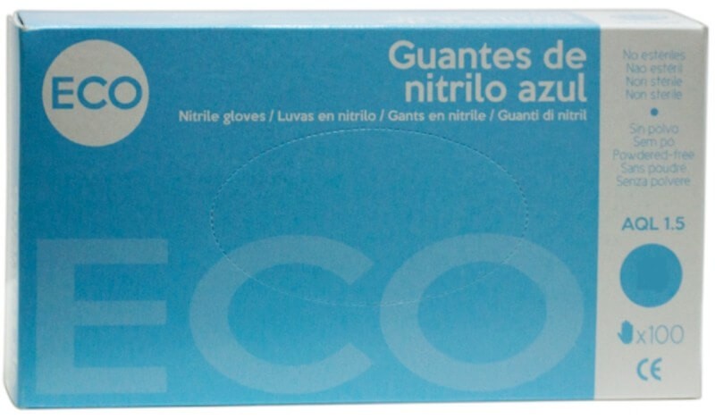 Eco Guante Nitrilo Azul 100U