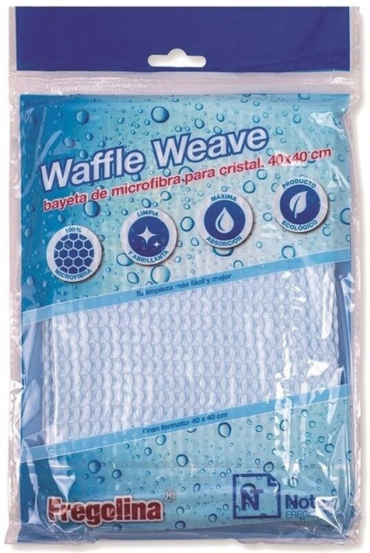 Fregolina Bayeta Waffle Weave de Microfibra para Cristal 40x40 cm - Limpieza Eficiente y Sin Huellas