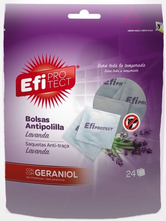 Efi Protect Bolsas Antipolilla Lavanda 24 Unidades – Protección Duradera para tu Ropa