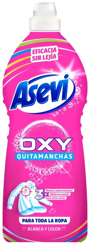 Asevi Quitamanchas Líquido Oxy 1,1L – Eficacia Total Sin Lejía para Ropa Blanca y de Color