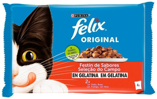 Purina Felix Original Carne En Gelatina 4x85G