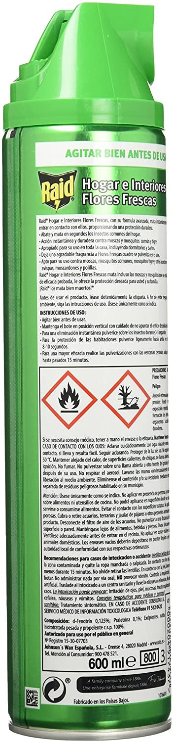 Raid Hogar e Interiores Flores Frescas 600 ml