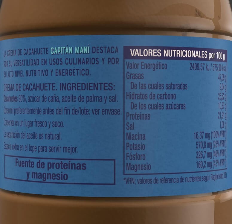 Capitán Maní Crema de Cacahuete Crujiente 340G