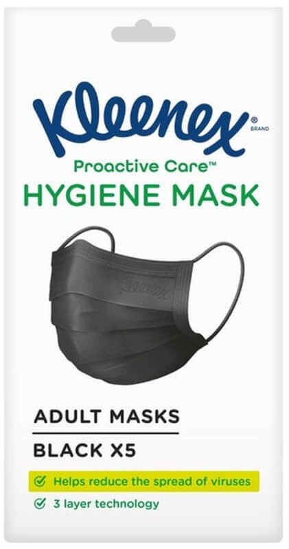 Kleenex Hygiene Mask Adult Black X5