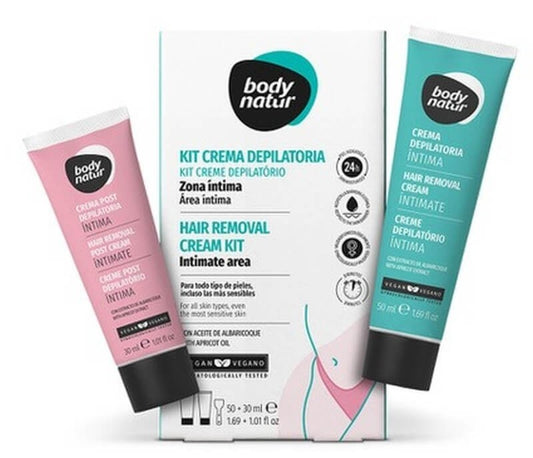 Body Natur Kit Crema Depilatoria Zona Íntima 50 ml + 30 ml – Depilación suave, eficaz y respetuosa con tu piel más delicada