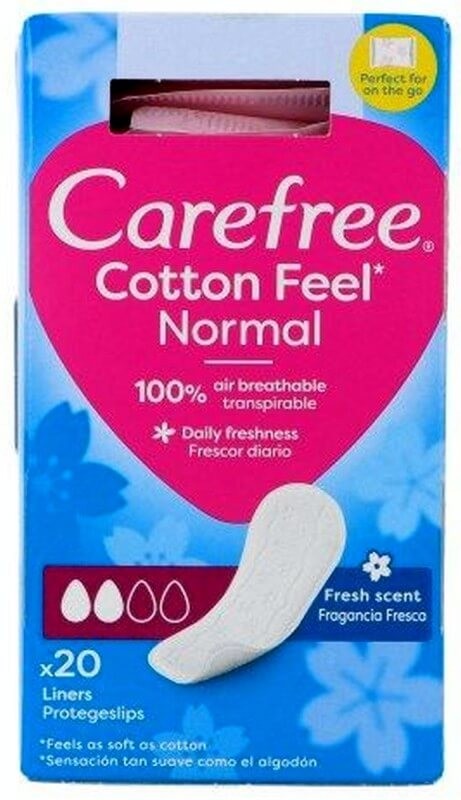 Carefree Cotton Feel Normal Plegado 20U – Comodidad y Frescura Diaria