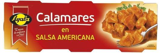 Ayala Calamares en Salsa Americana 3x55G - Tradición y Sabor del Mar