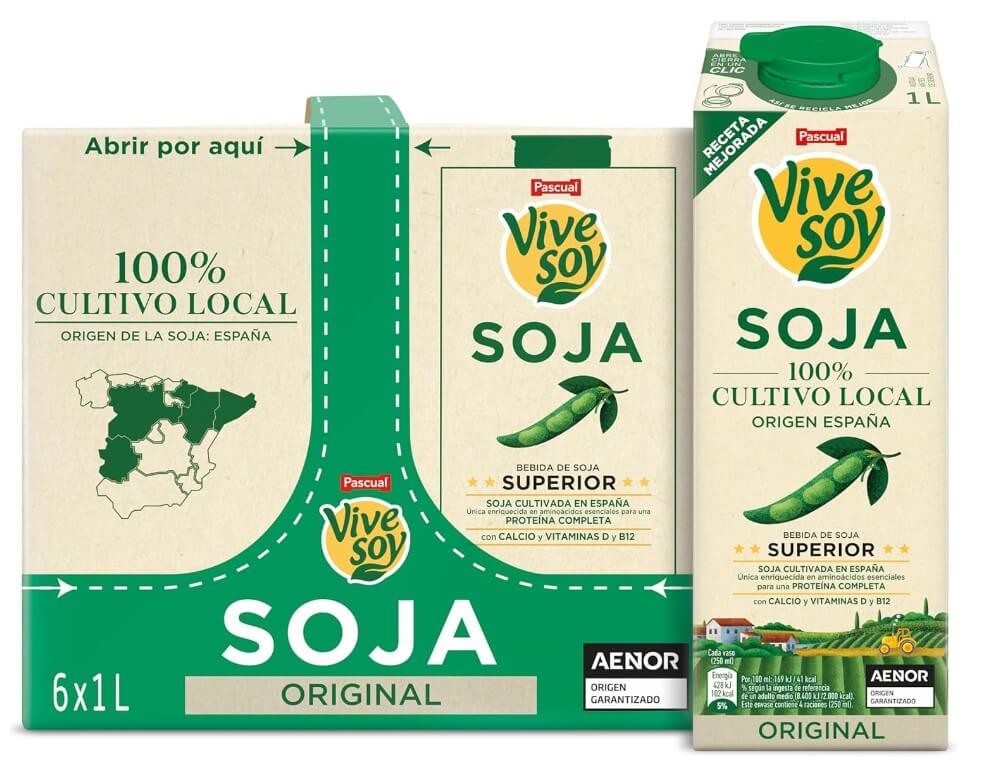 Vive Soy Soja Original Pack 6 x 1L – 100% Cultivo Local y Nutrición Completa