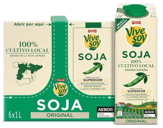 Vive Soy Soja Original Pack 6 x 1L – 100% Cultivo Local y Nutrición Completa
