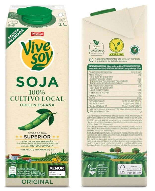 Vive Soy Soja Original Pack 6 x 1L – 100% Cultivo Local y Nutrición Completa