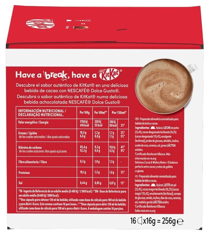 Nescafé Dolce Gusto KitKat 48 Cápsulas - Sabor y Dulzura en Cada Sorbo
