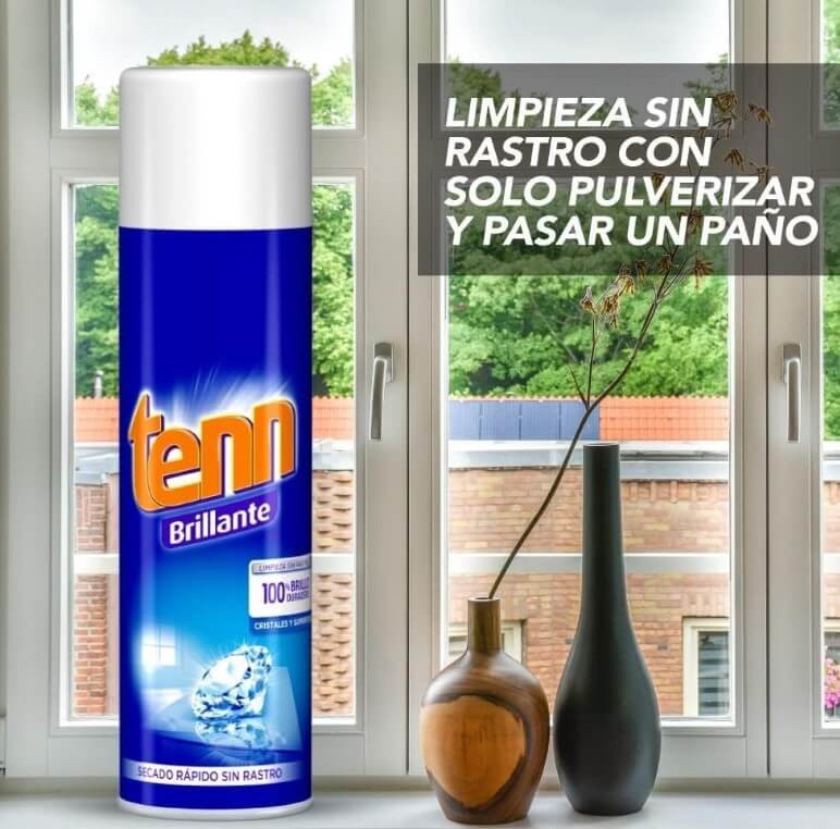 Tenn Brillante Limpieza Cristales y Superficies 500 ml - 100% Brillo Sin Esfuerzo