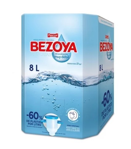 Bezoya Agua Mineral Natural 8L con Grifo - Hidratación Práctica y Sostenible