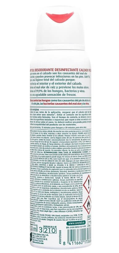 Sanytol Desodorante Desinfectante de Calzado 3x150 ml (450 ml Total) - Higiene Total para tus Zapatos
