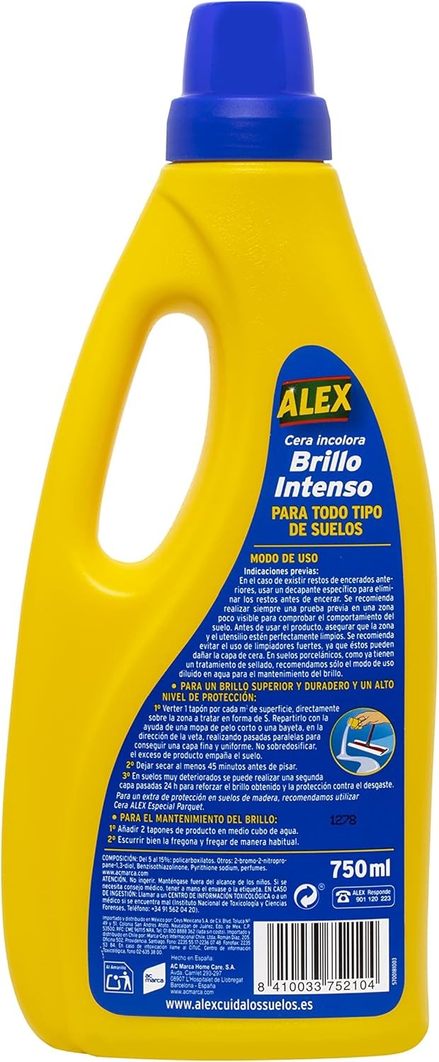 Alex Cera Incolora Brillo Intenso 750 ml – Protección y Brillo Duradero