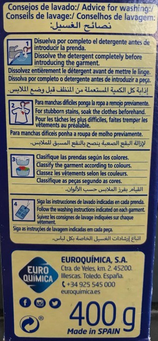 Lagarto Detergente en Polvo Lavado a Mano 400 g - Fuerza Total para tu Ropa