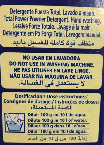 Lagarto Detergente en Polvo Lavado a Mano 400 g - Fuerza Total para tu Ropa